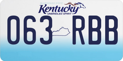 KY license plate 063RBB