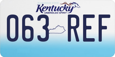 KY license plate 063REF
