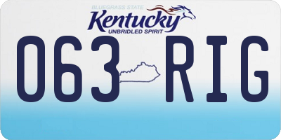 KY license plate 063RIG