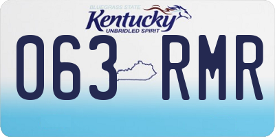 KY license plate 063RMR