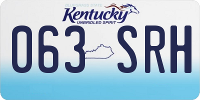 KY license plate 063SRH