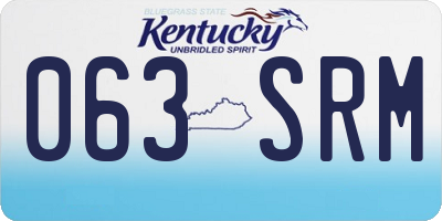 KY license plate 063SRM
