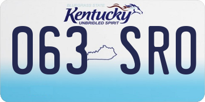 KY license plate 063SRO