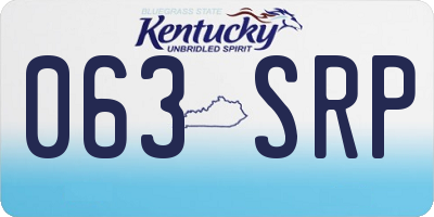 KY license plate 063SRP