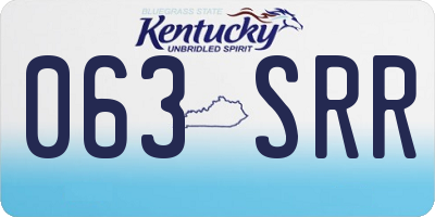 KY license plate 063SRR