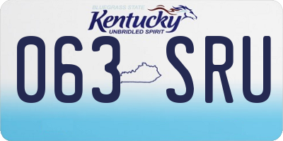 KY license plate 063SRU