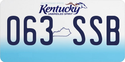 KY license plate 063SSB