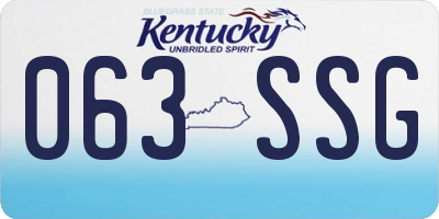 KY license plate 063SSG
