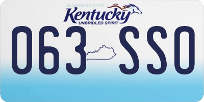KY license plate 063SSO