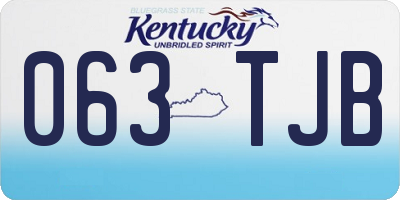 KY license plate 063TJB