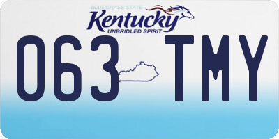 KY license plate 063TMY