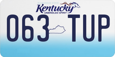 KY license plate 063TUP