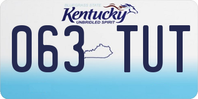 KY license plate 063TUT