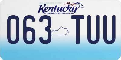 KY license plate 063TUU