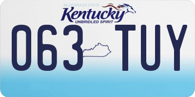 KY license plate 063TUY