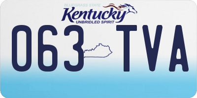 KY license plate 063TVA