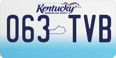 KY license plate 063TVB