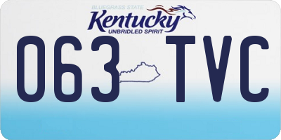 KY license plate 063TVC