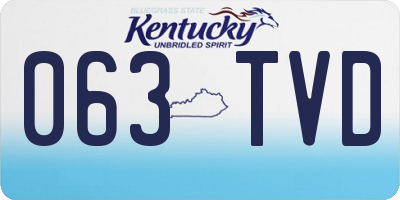 KY license plate 063TVD