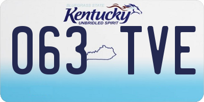 KY license plate 063TVE