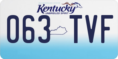 KY license plate 063TVF