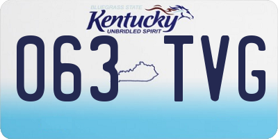 KY license plate 063TVG