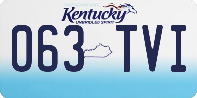 KY license plate 063TVI