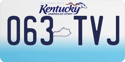 KY license plate 063TVJ