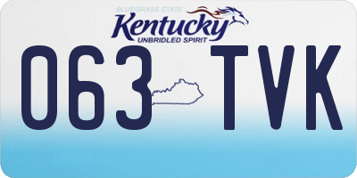 KY license plate 063TVK