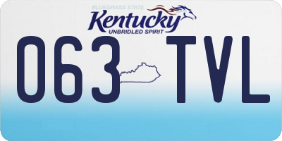 KY license plate 063TVL