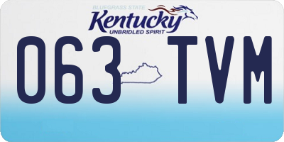 KY license plate 063TVM