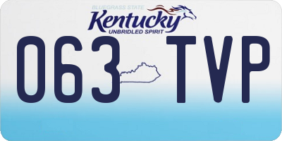 KY license plate 063TVP