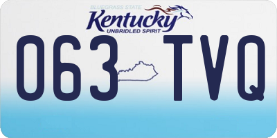 KY license plate 063TVQ