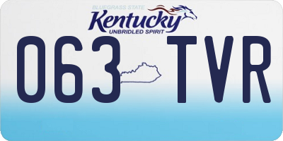 KY license plate 063TVR