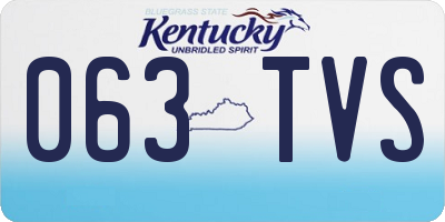 KY license plate 063TVS