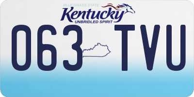 KY license plate 063TVU