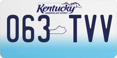 KY license plate 063TVV