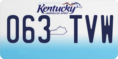 KY license plate 063TVW