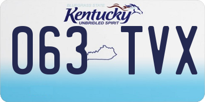 KY license plate 063TVX