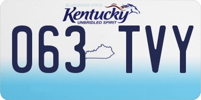 KY license plate 063TVY