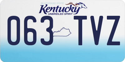 KY license plate 063TVZ