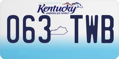 KY license plate 063TWB