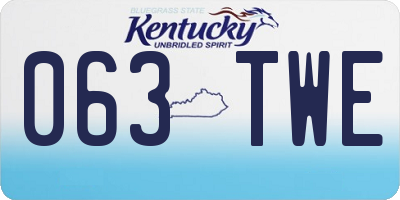 KY license plate 063TWE