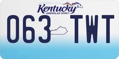 KY license plate 063TWT