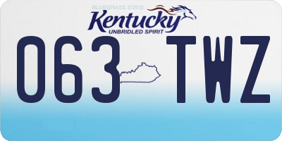 KY license plate 063TWZ