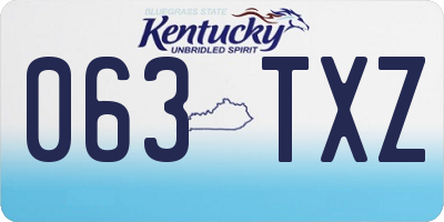 KY license plate 063TXZ