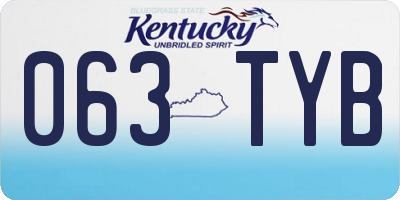 KY license plate 063TYB