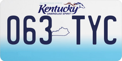 KY license plate 063TYC