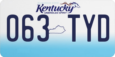 KY license plate 063TYD