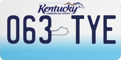 KY license plate 063TYE